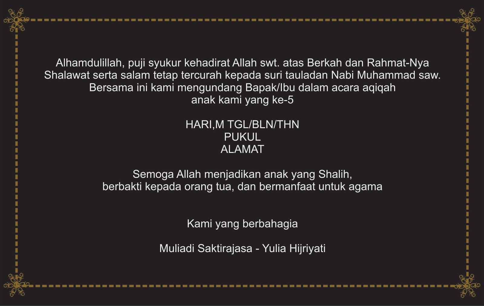 Elegant Black Desain Undangan BANG ABU MUSIC