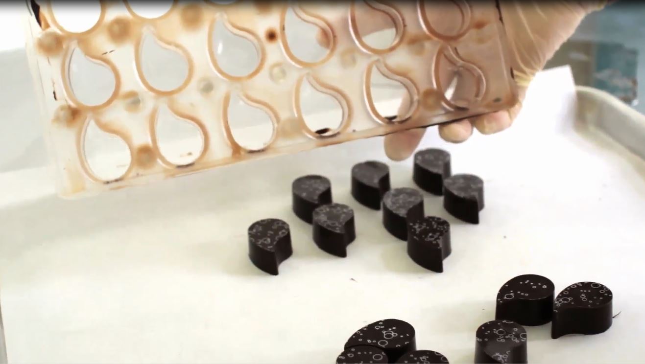 Handmade Chocolates decorated with Chocolate Transfer Sheets