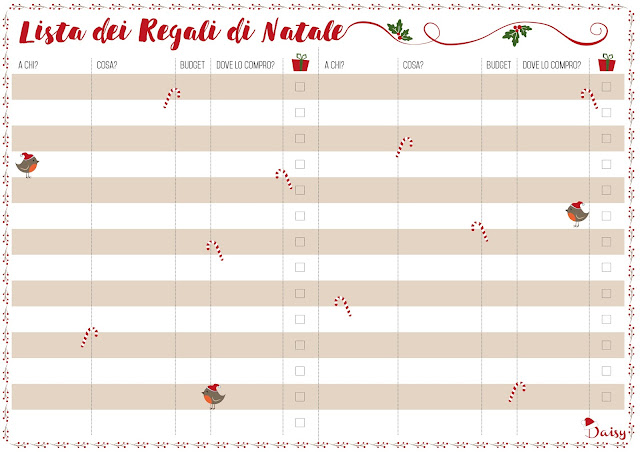Lista Dei Regali Di Natale.Daisy Handmade Lista Dei Regali Christmas Shopping List