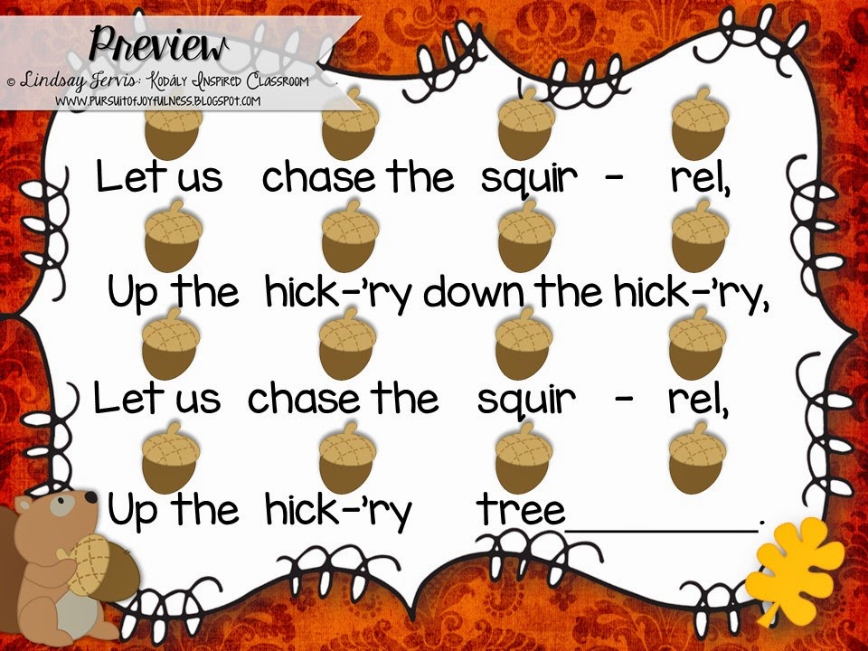 Image result for let us chase the squirrel singing game