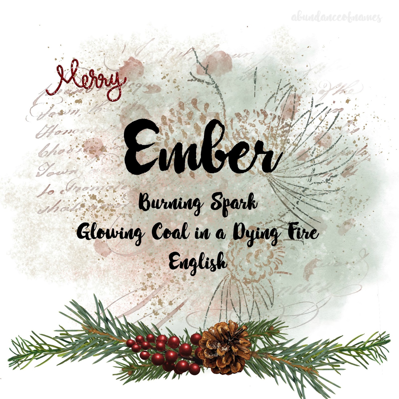 Ren's Baby Name Blog Nature Namemas Ember