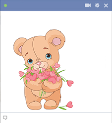 Teddy with hearts emoticon