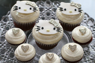 Hello Kitty cute silver cupcake