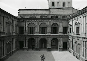 A courtyard at the historic Palazzo Poggi in Bologna
