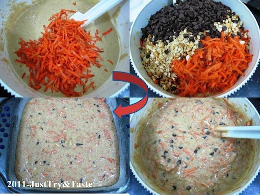 Resep Cake Wortel Dengan Mete Cincang & Chocolate Chips