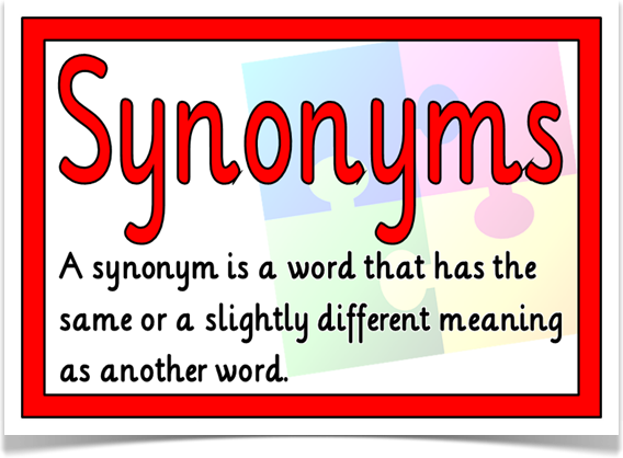 Learn the Synonyms, Words that are same in meaning