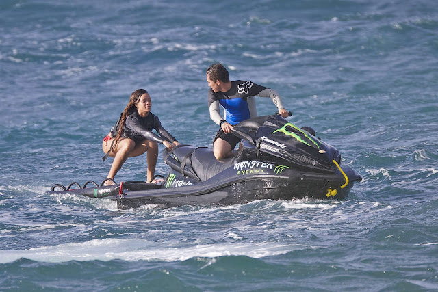 Rihanna jet skiing in Hawaii