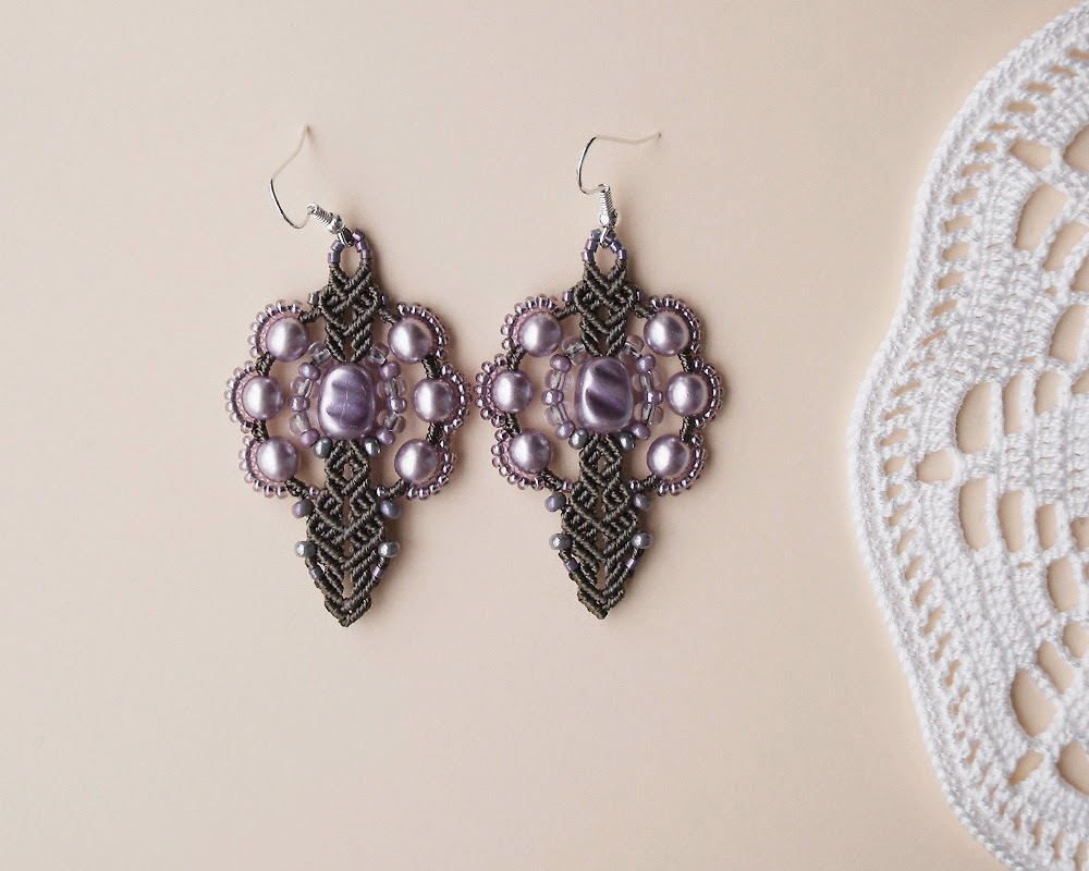 Серьги макраме своими руками схемы