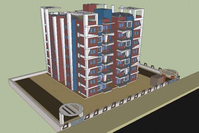 HIGH RISE BUILDING BLOCKS DETAIL 3D MODEL LAYOUT SKETCH-UP FILE