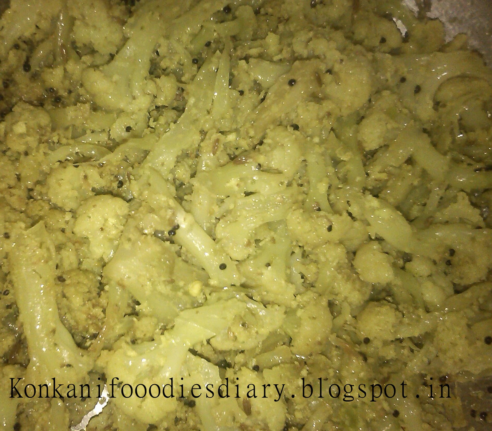 Konkani Foodies Diary Cauliflower Upkari