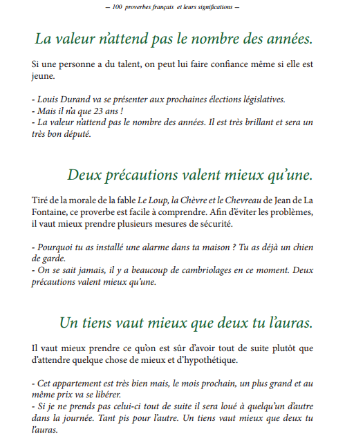 Télécharger 100 Proverbes français les plus courants pdf gratuit