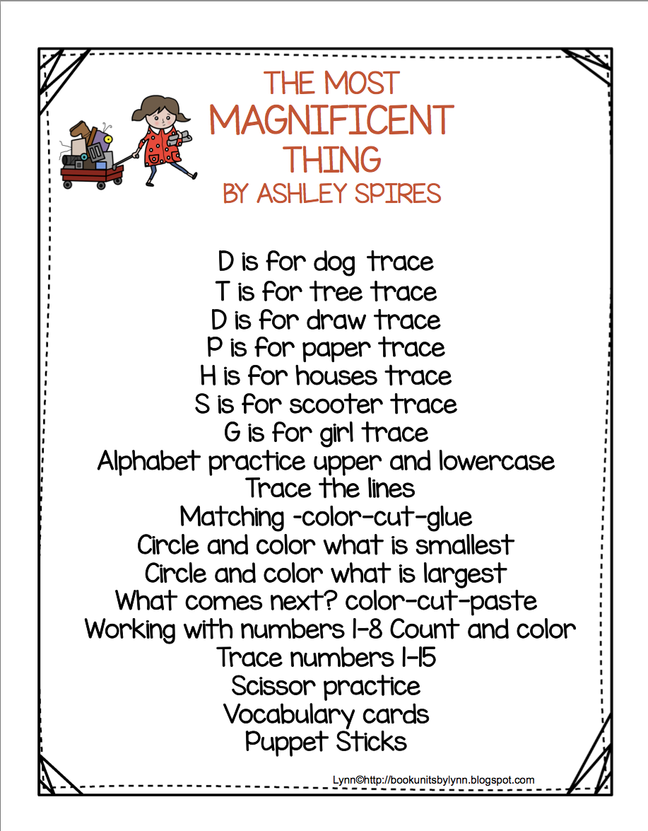THE MOST MAGNIFICENT THING ~ Book Units by Lynn
