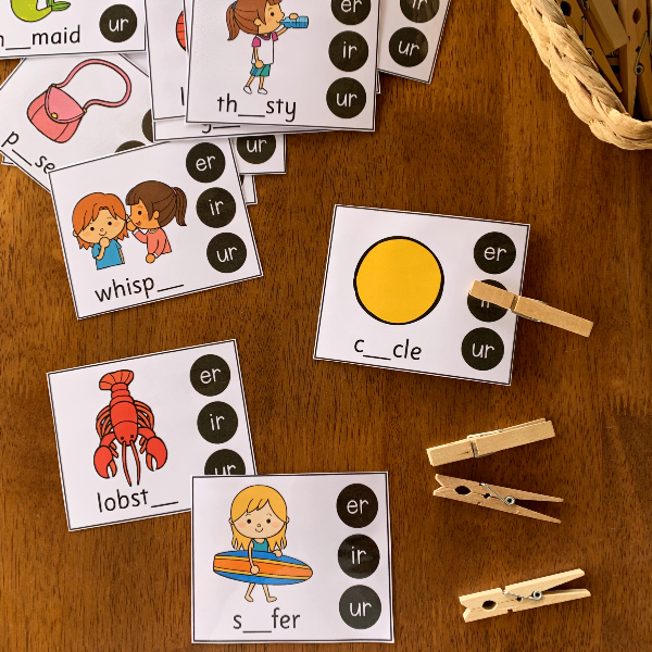 Digraph Clip Cards - ER IR UR | you clever monkey