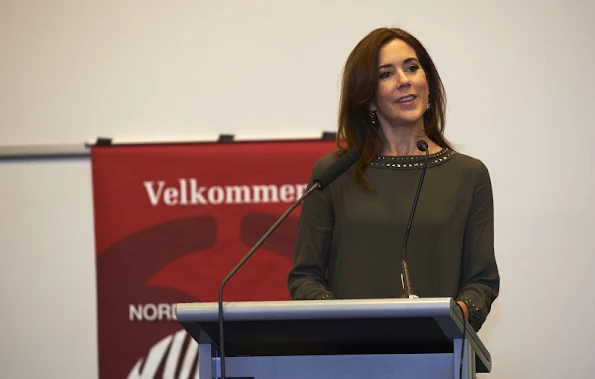 Crown Princess Mary delivered the opening speech at the conference, Nordic Women Against Violence in Scandic Copenhagen