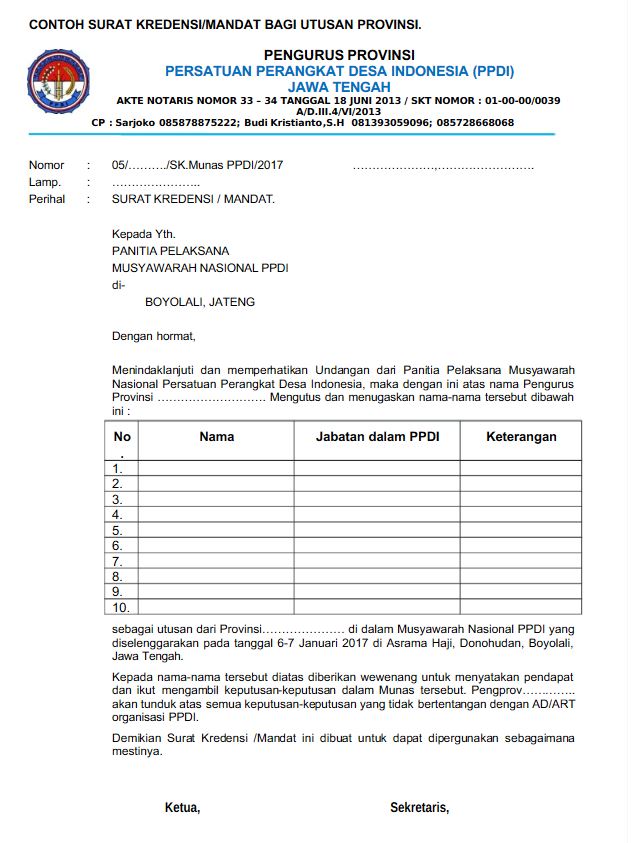 Berbagai Contoh Surat Mandat dan Beberapa Jenisnya Terbaru 2019