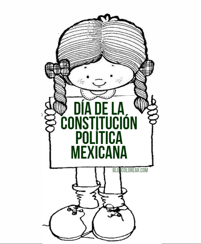 dibujos para colorear del Día de la constitución mexicana - Colorear dibujos  infantiles