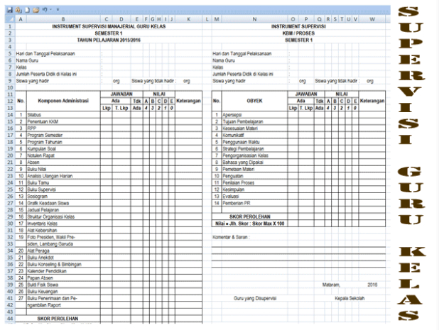 Pengaturan Supervisi Guru Kelas Dengan Format MS Words Pengaturan Supervisi Guru Kelas Dengan Format MS Words