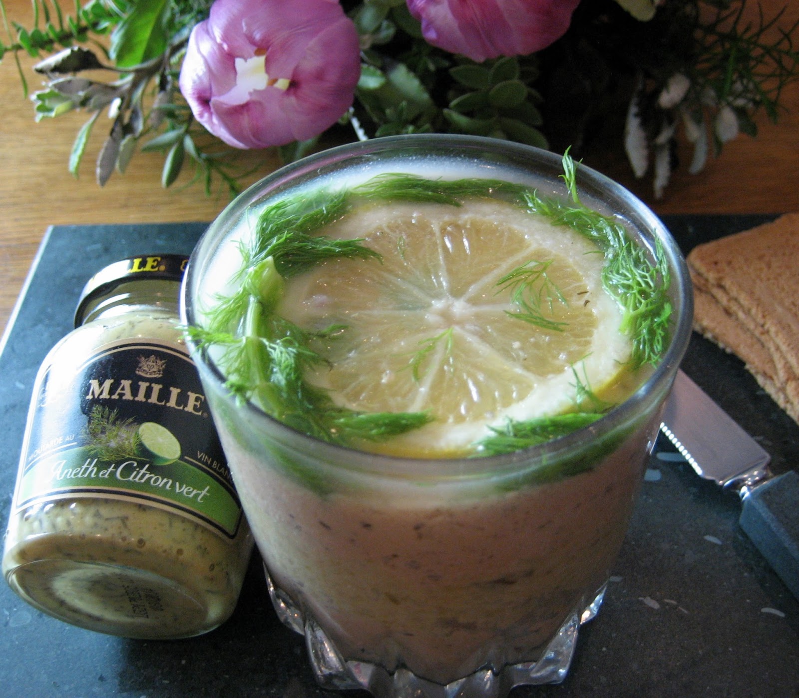 PEBBLE SOUP Salmon Verrine with Dill & Lime Mustard and Fennel Mousse