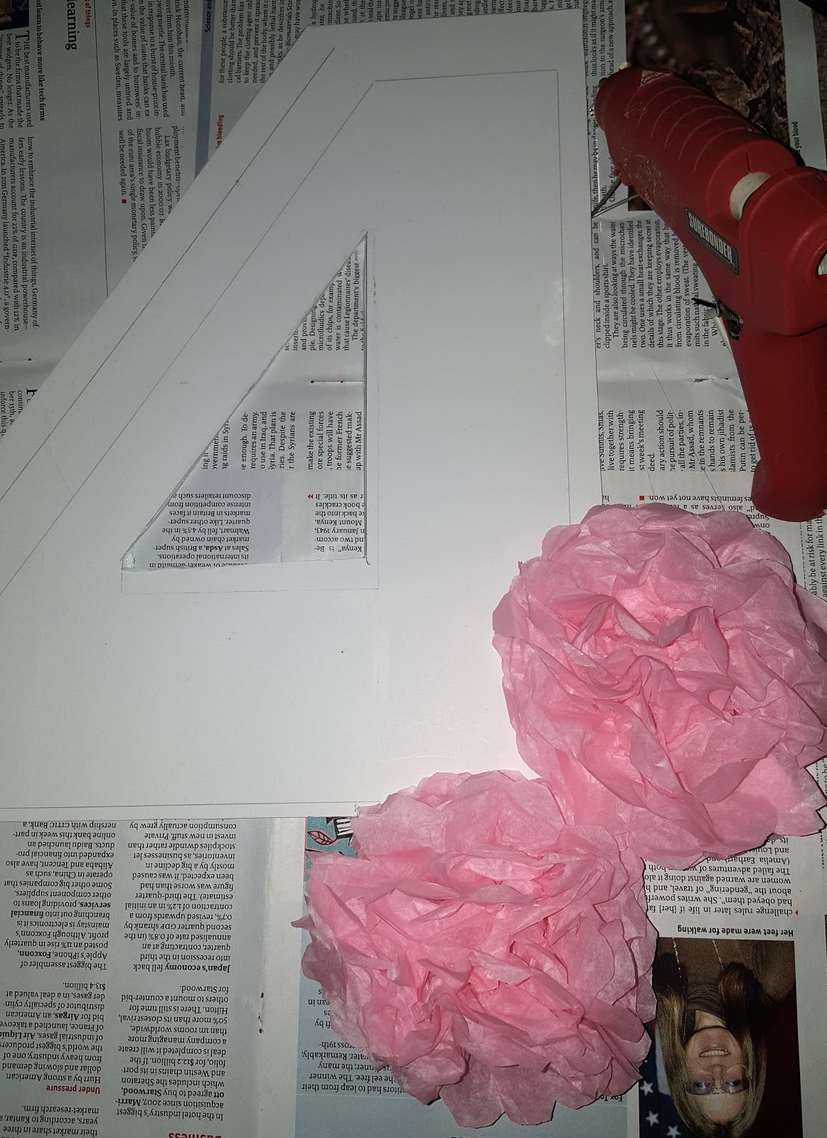 Tissue paper birthday number