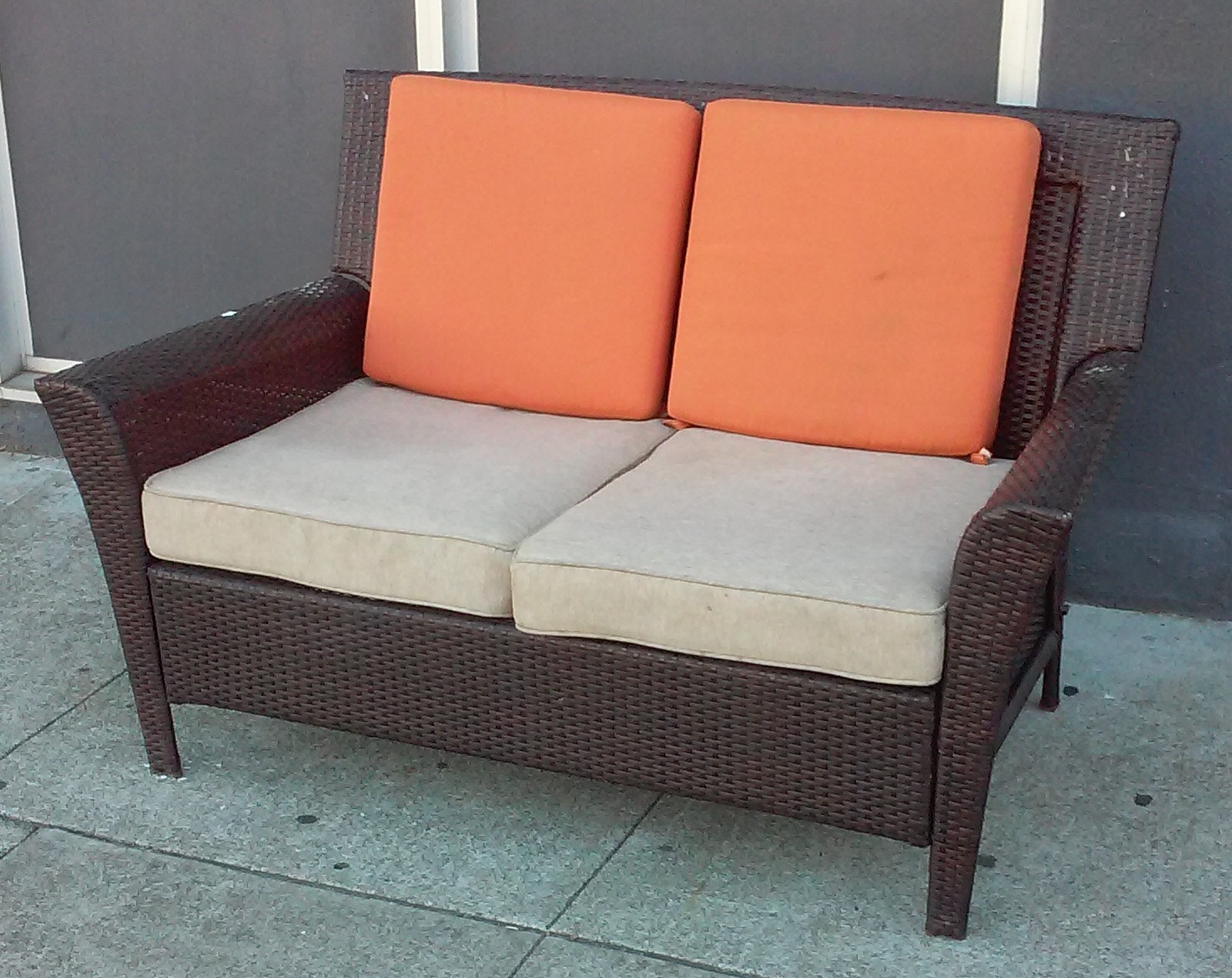 UHURU FURNITURE & COLLECTIBLES SOLD 22897 Faux Wicker 58” Wide Patio