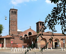 The Basilica di Sant'Ambrogio in Milan, where 12,000 Inter fans turned out for Facchetti's funeral