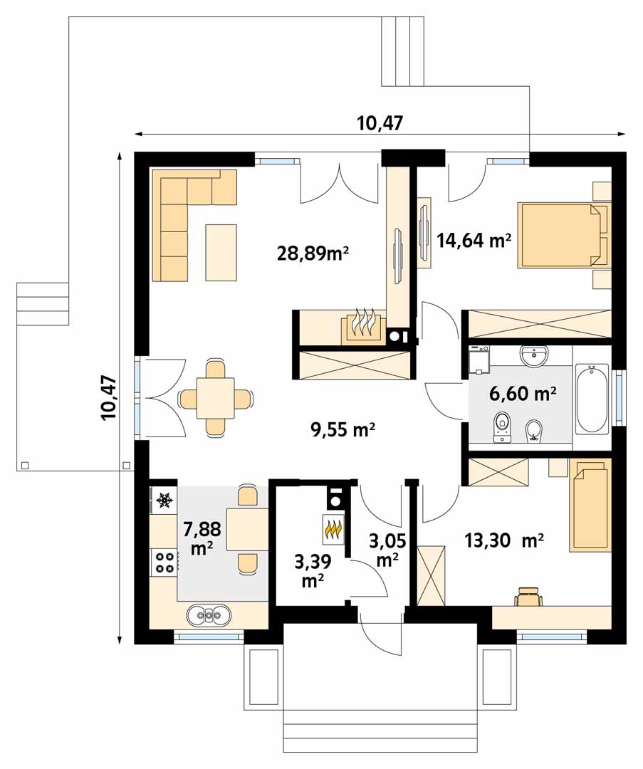 100 Square Meter Bungalow House Floor Plan | My XXX Hot Girl