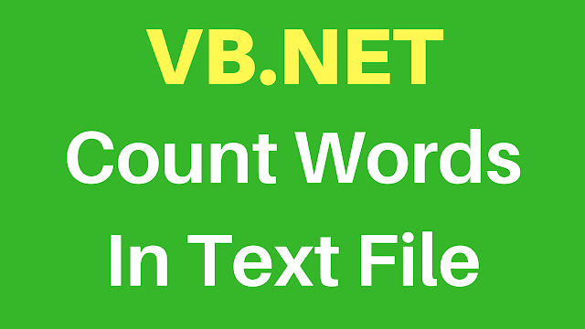 Count Words In Text File Using VB.Net