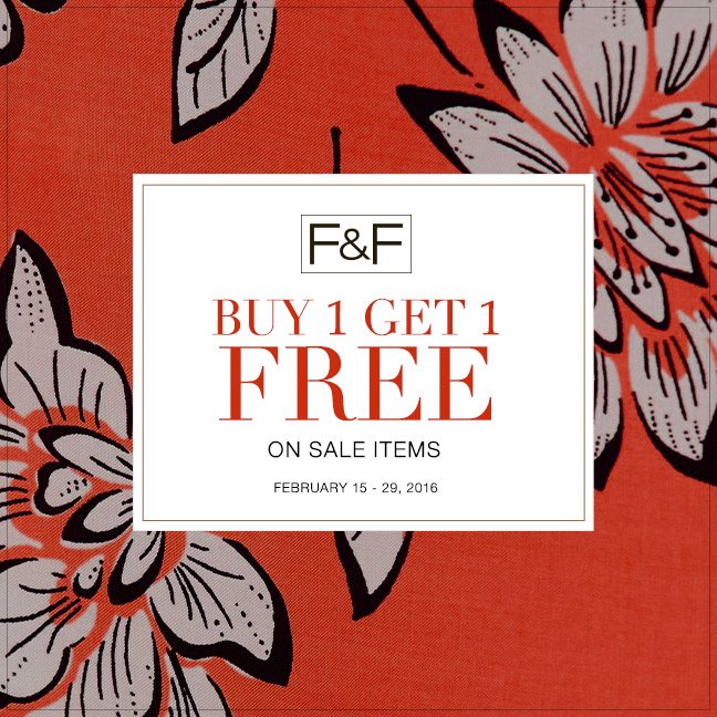 Manila Shopper F&F Buy1 Get1 on Sale Items Promo February 2016