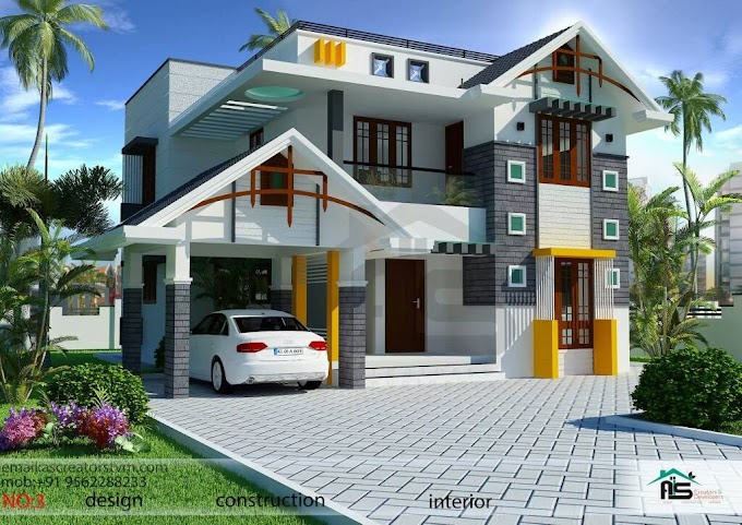 1800sqft Mixed Roof Kerala House Design
