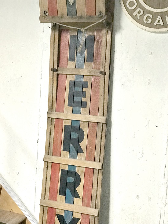 Repurposing a Vintage Toboggan for Christmas