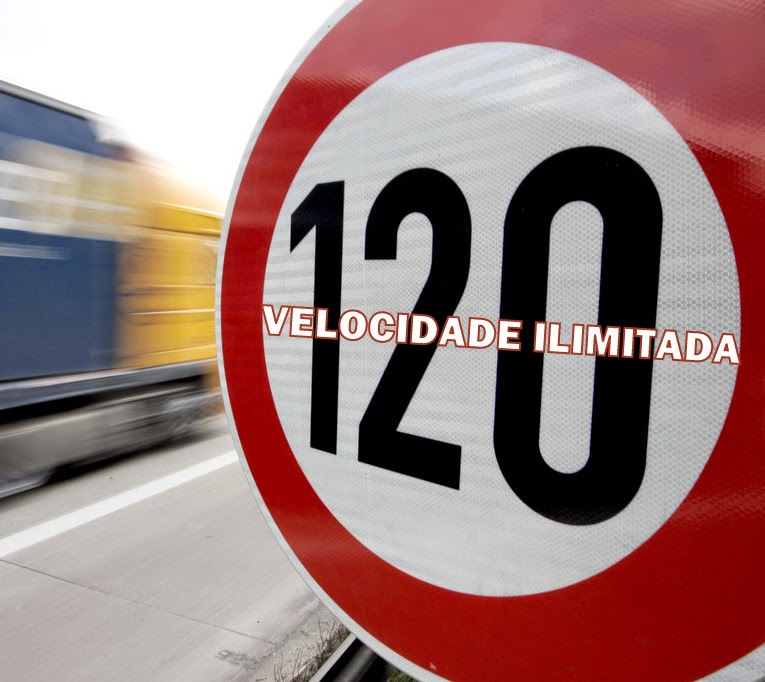 Contra-facção: Que é como quem diz: velocidade ‘ilimitada’ até 120 km/h…