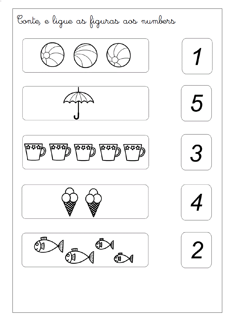 Compartilhando aulas Atividades em Inglês Números Educação