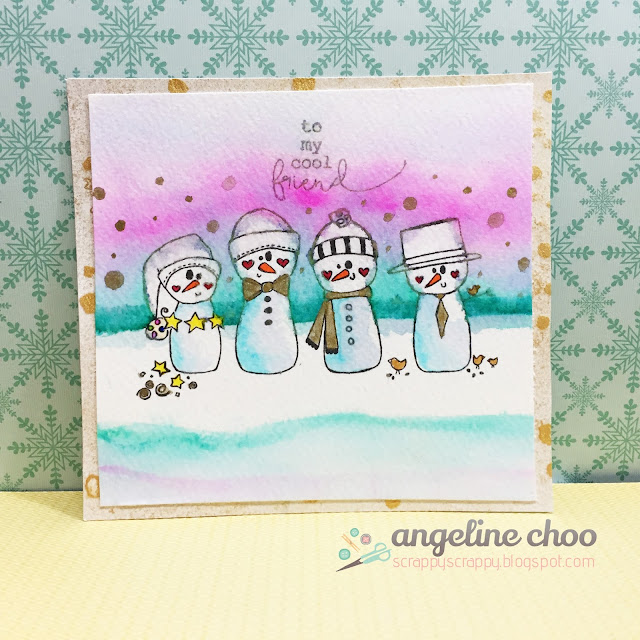 ScrappyScrappy: To my cool friend #scrappyscrappy #unitystampco #christmas #christmascard #snowman #izigcleancolor #kuretake #susanweckesser #goforthegoldclass