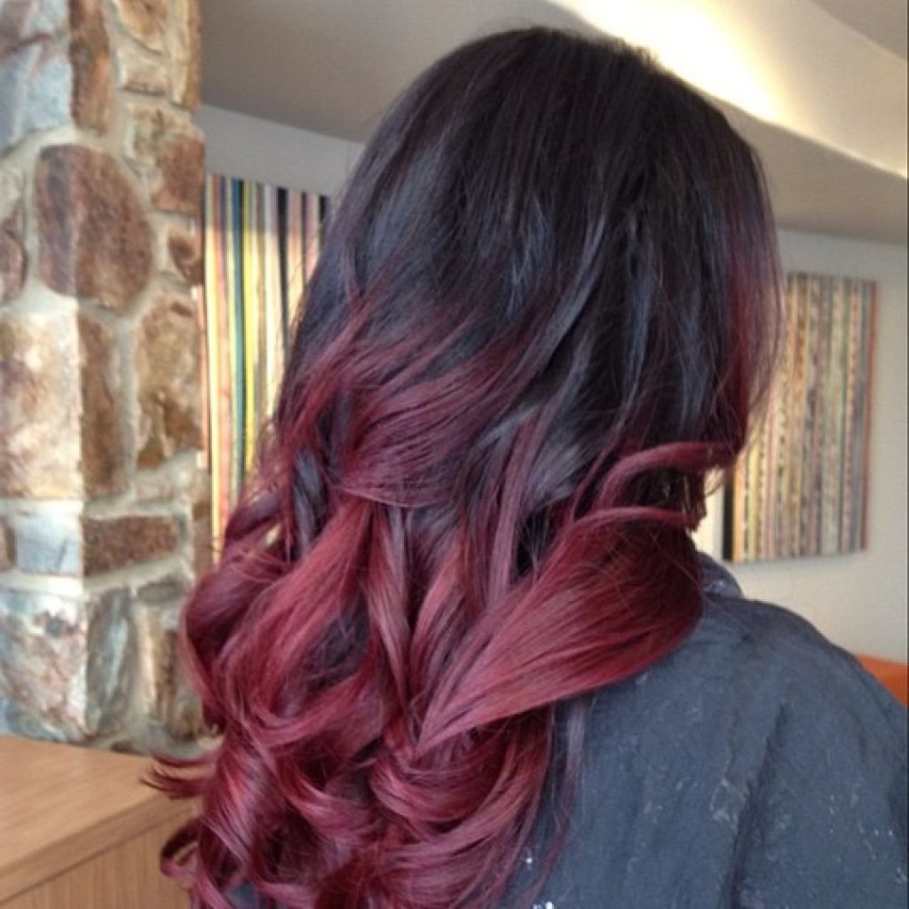 Red hair tips, Hair color mahogany, Ombre hair color for brunettes