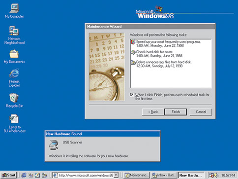 El escritorio de Windows 98