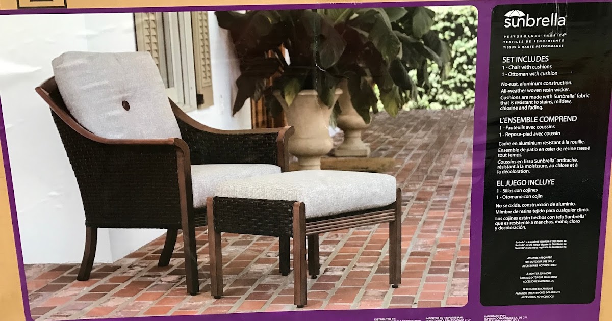 Sunvilla Accent Chair with Woven Ottoman Costco Weekender