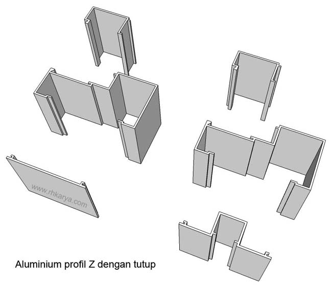 Macammacam Profil Kusen Aluminium / Alumunium untuk Pintu