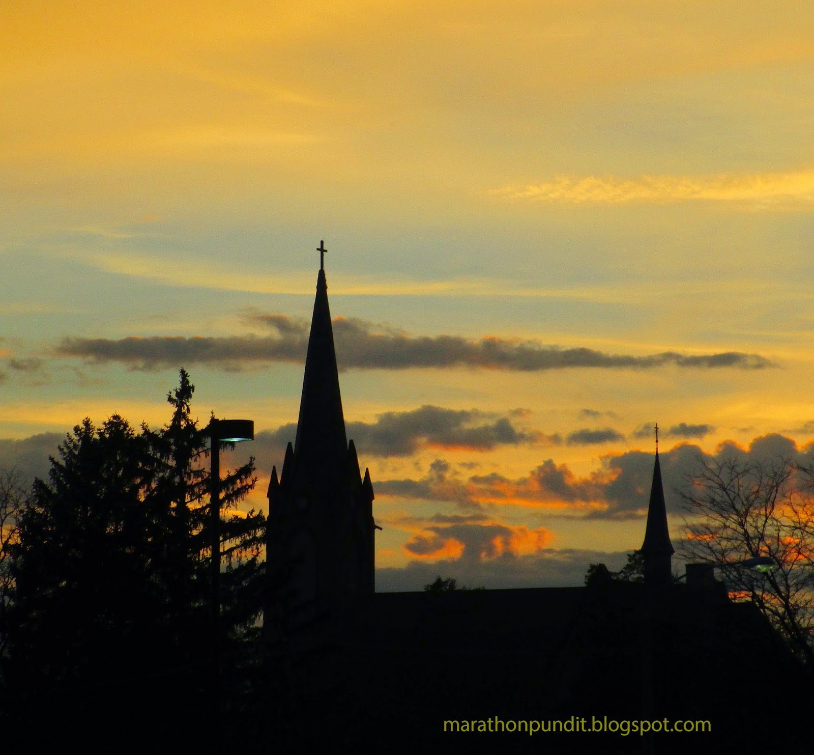 Marathon Pundit All Souls' Day sunset at Skokie's St. Peter's Catholic