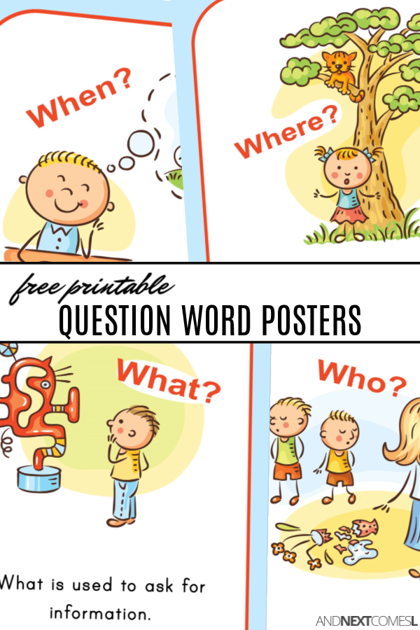 Free printable WH question word posters