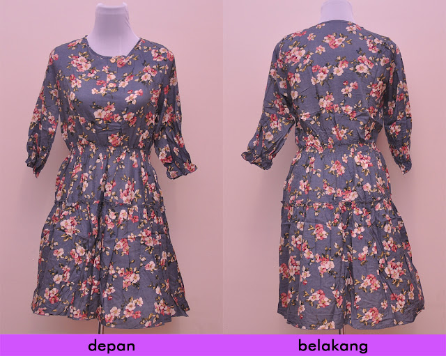 dress dengan detail bunga