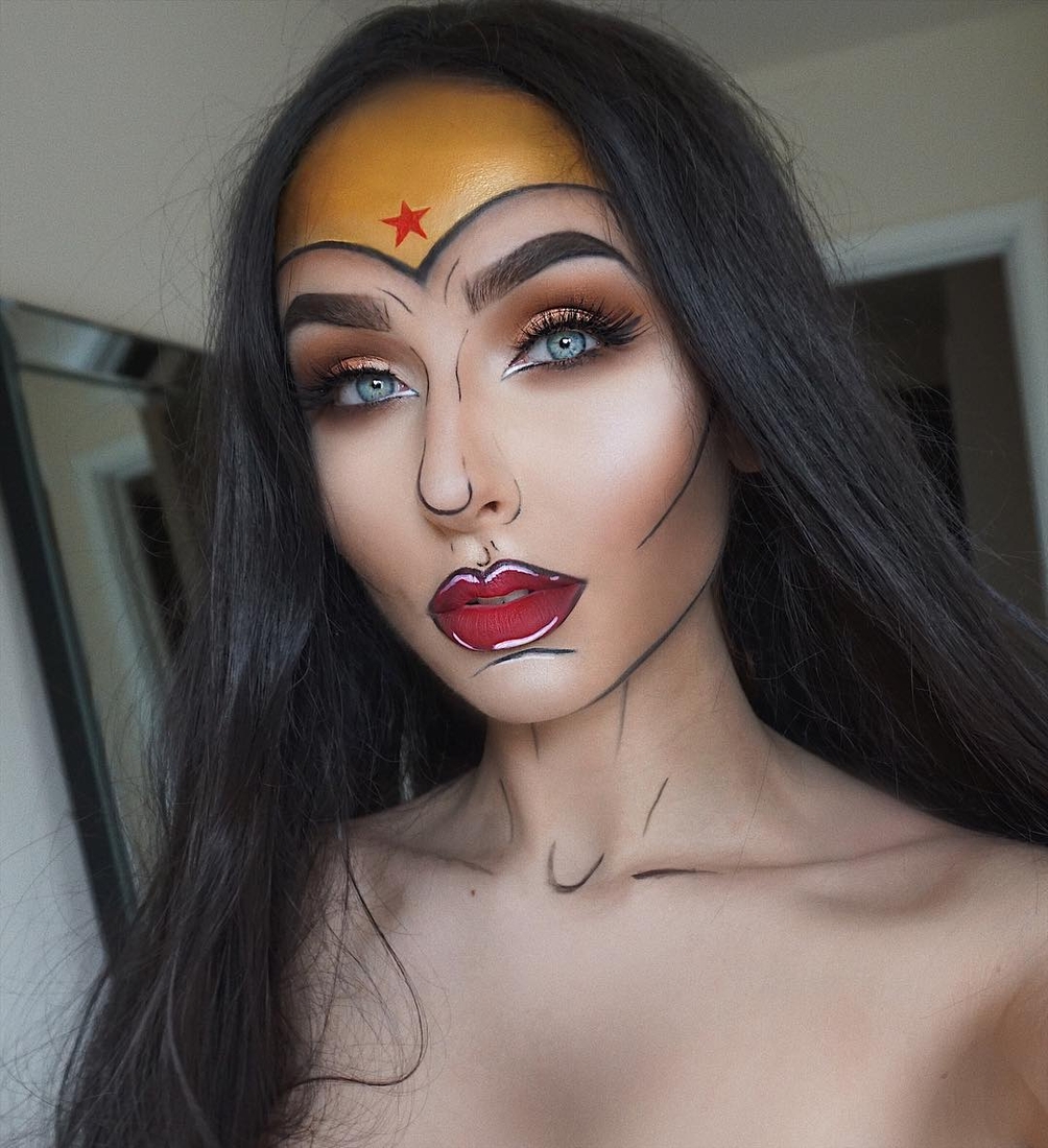 07-Wonder-Woman-Comic-Nadia-Body-Painting-Shapeshifting-Makeup-Effects-www-designstack-co