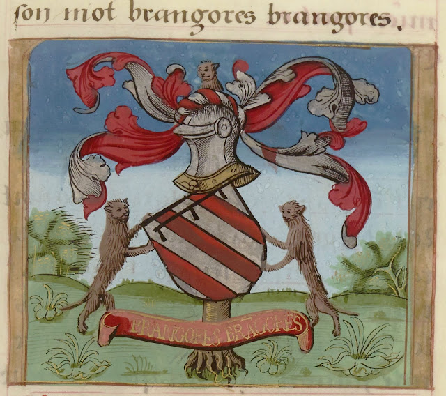 manuscrit Français 1437 : Armorial de la Table ronde (coll. de Gaston d'Orléans) Date d'édition : ~ 1490 - miniature folio 60r. (extrait) - Bibliothèque Nationale de France, Département des manuscrits - Paris