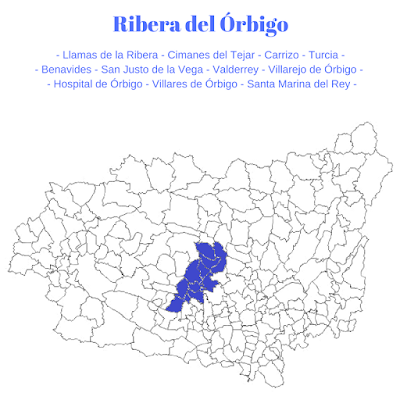 Mapa Comarca de la Ribera del Órbigo (León)