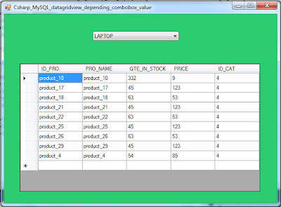 c# filter datagridview using combobox