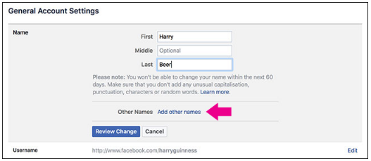 How Do I Change My Name On Facebook Account