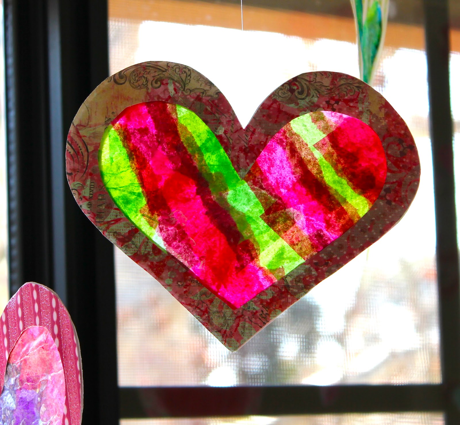 Tissue Paper 'Stained Glass' Hearts