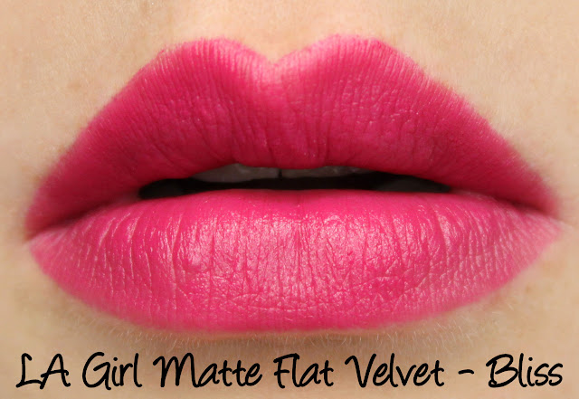 LA Girl Matte Flat Velvet Lipstick - Bliss Swatches & Review