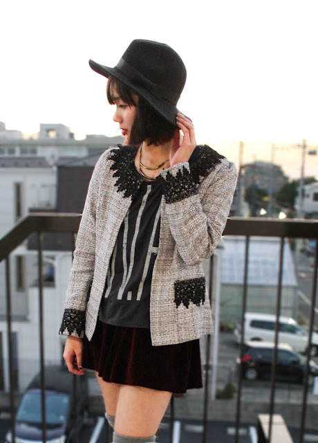 Izumi Nagai - Oasap Hat, Kristine's Collection Tweed Blazer, The ...