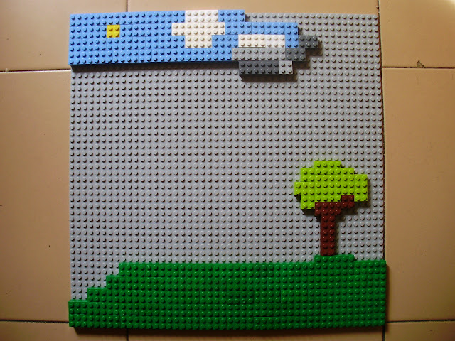 WIP - MOC LEGO quadro com uma paisagem