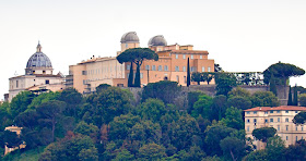 The pontifical palace in Castel Gandolfo, with the two domes of the Vatican observatory